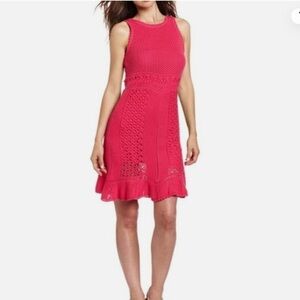Lilly Pulitzer Molly Hot Pink Harbor Crochet Dress Size Small